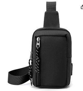 lot 12252 image: JIMYAO Mini Sling Bag for MenWomen, Waterproof Utility Chest Bag Crossbody Backpack for Hiking Travel Sports Running (Black)