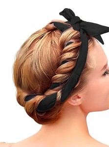 lot 16258 image: Flylipu Heatless Curling Rod Headband, Upgraded 60 Extra Long Soft Hair Curlers to Sleep In, No Heat Curls for Girls Long Hair Medium Hair (Black)