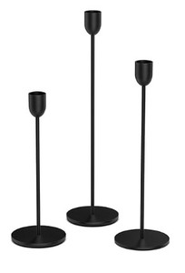 lot 16262 image: ChefBee 3PCS Black Tall Candle Candlestick Holder, Taper Pillar Candle Sticks Stand Holders Decor, Centerpiece Dining Table Wedding Festive Fireplace Mantle Vintage Room Decorations, Housewarming Gift