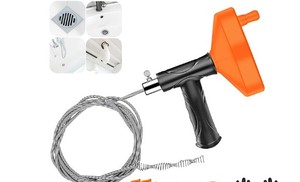 lot 17743 image: Drain Snake Auger, 33 Feet Plumbing Snake Drain Hair Clog Removal Tool, Sink Unclogger Drain, Heavy Duty Toilet Snake Auger, Cleaner Tool for Bathroom Kitchen Tub Shower Drain Clog Remover with Gloves