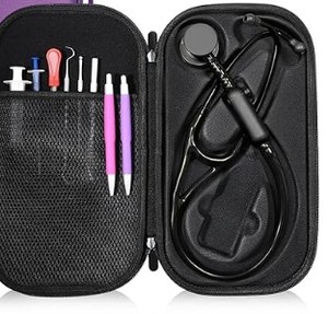 lot 18399 image: Threlaco 1 Pack Digital Stethoscope Case, 13.19 x 7.48 x 1.77 Inches Large Carrying Case Compatible with Digital or Cardiology Stethoscope(Raspberry)