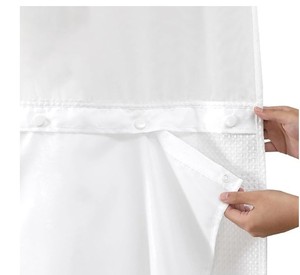 lot 18400 image: eachope 1 Pack Fabric Snap-in Shower Curtain Liner Replacement,Compatible with No Hook Shower Curtain with Snap in Liner, Removable & Water-Repellent,Machine Washable,70x54,White