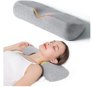lot 19752 image: Cervical Neck Pillows for Pain Relief Sleeping, Memory Foam Neck Bolster Pillow for Stiff Pain Relief, Neck Support Pillow Neck Roll Pillow for Bed Pillow (Light Grey)