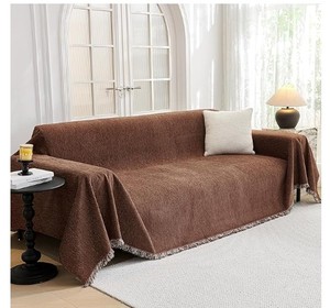 lot 19763 image: MYSKY HOME Oversized Couch Cover Sofa Covers Couch Covers for 3 Cushion Couch Sofa Pet Friendly L Shaped Couch Cover Sectional Couch Covers Non Slip Furniture Protector for Kids, 91x150, Chocolate