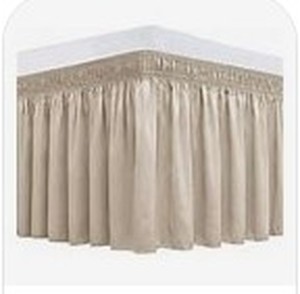 lot 19770 image: Biscaynebay Wrap Around Bed Skirts for Queen Beds 19 Long Drop, Light Camel Adjustable Elastic Dust Ruffles Easy Fit Wrinkle & Fade Resistant Silky Luxurious Fabric Solid Machine Washable