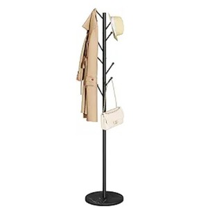 lot 19777 image: Yoobure Coat Rack Freestanding with Natural Marble Base - Coat Tree with 8 Hooks Heavy Duty Coat Hanger Stand, Metal Coat Rack Stand for Jacket, Hat, Clothes & Bag, Hall Tree Hat Rack for Entryway