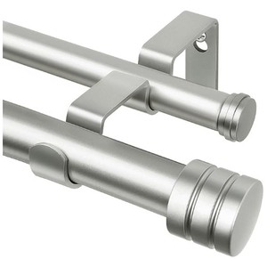 lot 19786 image: TONIAL1 Inch Double Curtain Rods for Windows 66 to 120 Inches (6-12ft), Heavy Duty Decorative Drapery Rod for 32 to 144 Inches (5.75-11.7ft) with Classic Cap Finial, Antique Silver