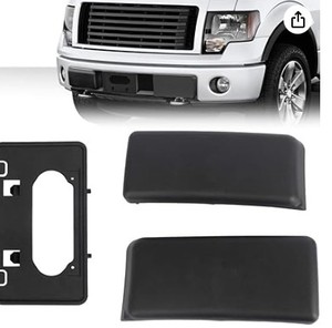 lot 19789 image: KARPAL Front LH  RH Bumper Guards Pads Caps  License Plate Frame Bracket Compatible With 2009-2014 Ford F150