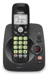 lot 19799 image: New VTech VG134-11 DECT 6.0 Cordless Home Phone with Bluetooth Connection, Digital Answering Machine, Backlit Display,Full Duplex Speakerphone, Caller IDCall Waiting,1000 ft Range (Black)