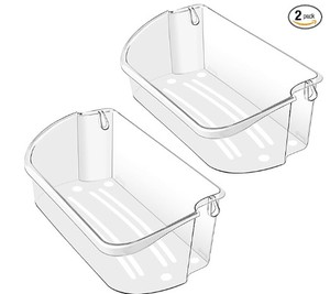 lot 19801 image: 2 PACK Upgraded 240356402 Refrigerator Door Bin Replacement for Frigi.daire Refrigerator Door Shelf Parts LFSS2612TF0 LFSS2612TE0 FFSS2615TE0 Door Shelf Shelves By AMI PARTS (Length 15.38)