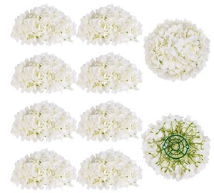 lot 19803 image: BLOSMON Hydrangea Artificial Flowers Ball Centerpieces 10 Pcs Fake Flowers White Silk Hydrangea Flower Balls Faux Hydrangeas Floral Arrangements Bouquet for Wedding Home Room Table Decoration