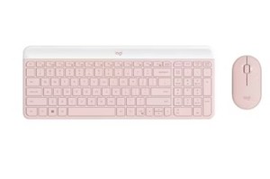 lot 20111 image: Logitech MK470 Slim Wireless Keyboard and Mouse Combo - Modern Compact Layout, Ultra Quiet, 2.4 GHz USB Receiver, Plug n Play Connectivity, Compatible with Windows - Rose