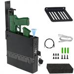 Car Gun safe with Fingerprint, Keypad Lock, Key, Biometric Gun safe for carï¼Auto Pop-Up Biometric Pistol Safe for Car, Bedside,Truck Drawer Nightstand