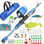 ODDSPRO Kids Fishing Pole - Kids Fishing Starter Kit - with Tackle Box, Reel, Practice Plug, Beginner's Guide and Travel Bag for Boys, Girls