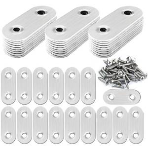 lot 2411 image: 40 Pcs Stainless Straight Bracket (1.570.63 inch) Flat Straight Braces, Metal Fixed Connecting Plate, Can be Used to Repair Furniture, Bookcase, Table,Chair Legs, Beds Etc. with 80 Pcs 304 SS Screws