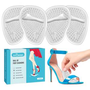 lot 2414 image: ZUCNANA Ball of Foot Cushions (2 Pairs Gel Shoe Inserts), Heel Inserts for Women, Non Slip Heel Pads, Heel Cushions for Women Foot Pain Relief and Comfort, One Size Fits Any (Clear)