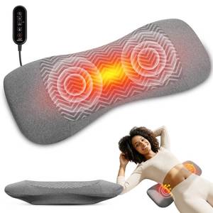 lot 3517 image: 3-in-1 Rechargeable Electric Lumbar Support Pillow, Triple Support Air Lift Back Massager with Heat & Vibration, Adjustable Height Wide Waist Cushion for Bed & Chair, Smooth Spine Comfort Design