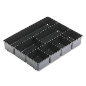 lot 3525 image: Rubbermaid Extra Deep Desk Drawer Director Tray, Plastic, 11.875 x 15 x 2.5 Inches, Black