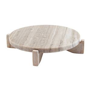 lot 3529 image: Mud Pie Marble Wood Pedestal, 2 x 8 12 dia