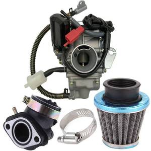 lot 3533 image: 150cc Carburetor for GY6 4 Stroke Engines Electric Choke Motorcycle Scooter 152QMJ 157QMI with Intake Manifold