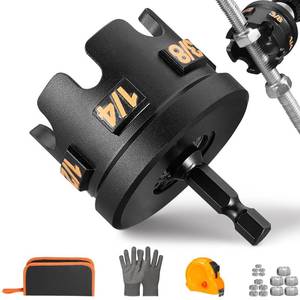 lot 4167 image: Threaded Rod Nut Runner Drill Attachment, Heavy Duty Rapid Spin Nut Spinner & Bolt Removal Tool for 14, 38, 12 Threaded Rods, Hex Shank Driver for Conduit Racks, Strut Channels, Fast Extraction