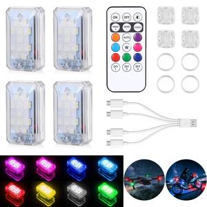 lot 4170 image: 2026 Upgraded 11LEDs Wireless LED Strobe Lights, Ultra Bright 8 Colors Aircraft Strobe Lights with Remote, IP65 Waterproof Anti-Collision Warning Light for Motorcycle Bike Car Drone RV - 4PCS