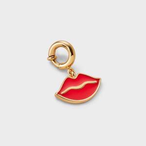 lot 4210 image: Little Words Project Valentines Day Lips Charm - GoldRed