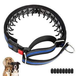 lot 4212 image: Mayerzon Martingale Collar for Dogs, No Pull Dog Collar with Reflective Strip for Small Medium Large Dogs, Anti Pulling Dog Collar with Buckle for Walking Training, Safe for Night Walk(Blue, L)