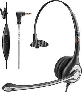 lot 4215 image: Wantek Phone Headset with Microphone Noise Cancelling, Telephone Headsets 2.5mm Jack Work for Panasonic AT&T ML17929 Vtech RCA Cisco Uniden Polycom Grandstream Home Office Cordless Phones(F600J25P)