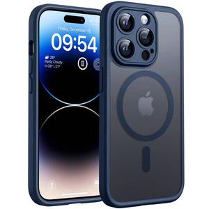 lot 4223 image: TOCOL for Phone 14 Pro Max Case, Compatible with Magsafe Charger, Full Camera Protection, Drop Protection, Translucent Matte Phone Case for iPhone 14 Pro Max 6.7 inch (Dark Blue)