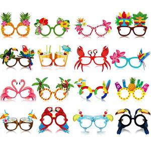 lot 4244 image: Vinsot 32 Pack Beach Pool Party Eyeglasses Decor Summer Luau Paper Glasses Bulk Hawaiian Sunglasses Frame Tropical Pool Props Photo Booth Props for Summer Beach Luau Party Favor Birthday Supply Decor