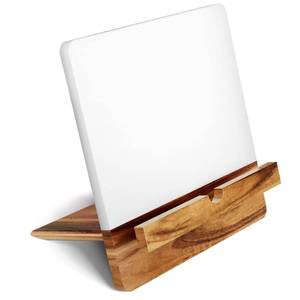 lot 5500 image: Acacia Cookbook Stand for Kitchen Counter - 12 x 12 Large Adjustable Non-Slip Acacia Wood Book Stand for Cookbooks - Collapsible for Easy Storage - Extra Large Recipe Book Holder for Kitchen Counter small surface scratch