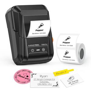 lot 6024 image: SUPVAN T50M Pro Bluetooth Label Maker Machine with Tape, Wide Waterproof Label, Versatile App with 30 Fonts and 660 Icons, Inkless Labeler for Home, Kitchen, School, Office Organization, Black