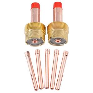 lot 6035 image: Welding Knight Large TIG Gas Lens Collet Body 45V64 332&2.4mm TIG Collet 10N24 for TIG Welding Torch WP-17, 18 & 26 Series Consumables 7-pk