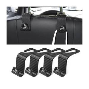 lot 6036 image: 4PCS Car Seat Headrest Hooks, Auto Back Seat Hanger Holder, Durable Stylish Vehicle Organizer Universal Car Accessories, Storage Hooks for Purses, Bags, Clothes, Coats (Carbon FiberBlack Flag)