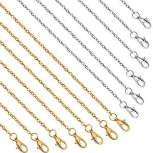 lot 6048 image: Lemonkey 24 Pack Necklace Chains Bulk,Gold and Silver Plated DIY Cable Link Chains for Jewelry Making 18 Inches