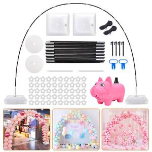 lot 6051 image: Chamvis Balloon Arch Kit, 9FT Height & 10FT Width Adjustable Balloon Arch Stand Frame Garland Stand Wedding Baby Shower Birthday Photo Backdrop