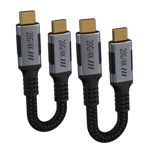 lot 6074 image: KMMXXCPM Short USB C 3.2 Gen 2x2 Cable 0.5FT,2Pack Compatible with Thunderbolt 3 Cable,USB C 20Gbps Data Transfer,Type C 240W Fast Charging,4K120Hz Video Output for Monitor,Display,SSD.Docking,Hub.