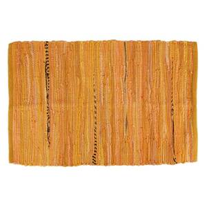 lot 6078 image: DII Chindi Home Collection Handwoven Multicolor Area Rag Run, 20x31.5, Mustard Yellow