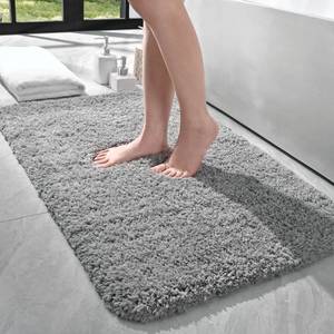lot 6079 image: LOCHAS Bathroom Rug 36x24 Inch, Soft Thick Absorbent Microfiber Bath Rugs for Bathroom, Machine Washable, Shaggy Plush Non Slip Bath Mat for Tub, Shower Floor, Quick Dry Mats, Grey