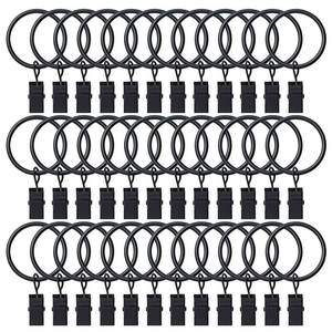 lot 6087 image: BOOMIBOO 36 Pack Curtain Rings with Clips, Drapery Clips with Rings, Hangers Drapes Rings, Drapery Rings 1.26 inch, Fits up to 1 inch Diameter Curtain Rod, for Hanging Drapes Bows Hat and So On