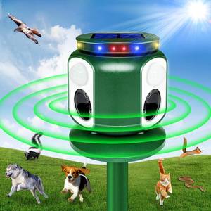 lot 6090 image: 2025 Upgraded Solar Animal Repeller - 360° Animal Repellent Ultrasonic Outdoor - Deer Cat Repellent Devices Squirrel Dog Repeller with Motion Sensor & Flash for Fox Bird Mole Skunk Coyote Raccoon