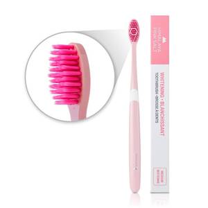 lot 6112 image: HIMALAYA PINKSALT Natural Toothbrush - Medium Toothbrushes for Adults, Plaque Remover for Teeth, Tapered Bristles Gentle on Teeth and Gum, Deep Clean Toothbrush