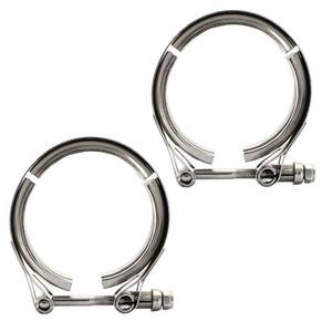 lot 6113 image: UHANBUT 2.5 Inch Car V Band Clamp, Automotive Exhaust Tube Clamps for Flange Kit, Stainless Steel V Band Clamp Replacement Accessories for Downpipes, Exhaust Systems (2.5, 2PCS)