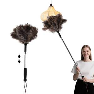 lot 6116 image: Telescopic Ostrich Feather Duster, 59-inch Naturally Fluffy Long-Handled Feather Duster, Soft, Durable and Reusable for Cleaning high Ceilings, Walls, Fans, Furniture and Blinds in The Home Office