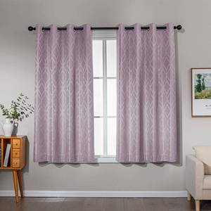 lot 6118 image: Amazon Basics Jacquard 2-Piece 100% Blackout Curtains, Living Room and Bedroom Drapes, Thermal Insulated Window Treatment, 52x63, Pink