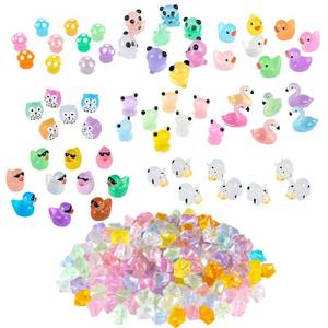 lot 6119 image: IWOLOMI 250 Pcs Luminous Mini Resin Animals Include Luminous Mini Ducks, Panda, Frog, Flamingos, Mushroom, Milk Cow, Owl, Tiny Resin Figurines for Fairy Garden Accessories Garden Dollhouse Decoration
