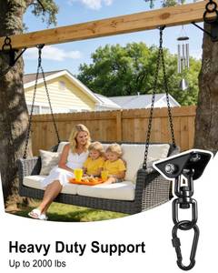 lot 6133 image: YOSE Porch Swing Hanging Kit Heavy Duty 2000lbs Stainless Steel, Easy to Install Swing Hardware with Ceiling Hooks and Hammock Hooks, Complete Swing Set Accessories for Indoor Outdoor Patio Garage