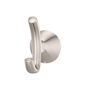 lot 6156 image: Pfister Willa Towel Hook, Bathroom Towel Hook, Wall-Mounted, Screw-In, Brushed Nickel Finish, BRHWLL0K