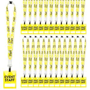 lot 6162 image: BEAKBOND Event Staff Badge Lanyards with PVC Pass Cards 25 Sets, Breakaway Design with Metal Swivel Clips for Concert, Conference, Volunteer Events